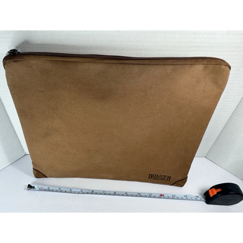 Duluth Trading Co Fire Hose Pants Brown 12x14 Canvas Zipper Utility Bag